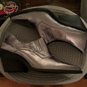 Seychelles Shimmering Silver Heeled Boots